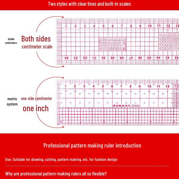 Schnittmuster- und Graduierungslineal-Set: Multifunktionale Schneiderwerkzeuge zum Nähen von Kleidern & für Kurvenschnitte