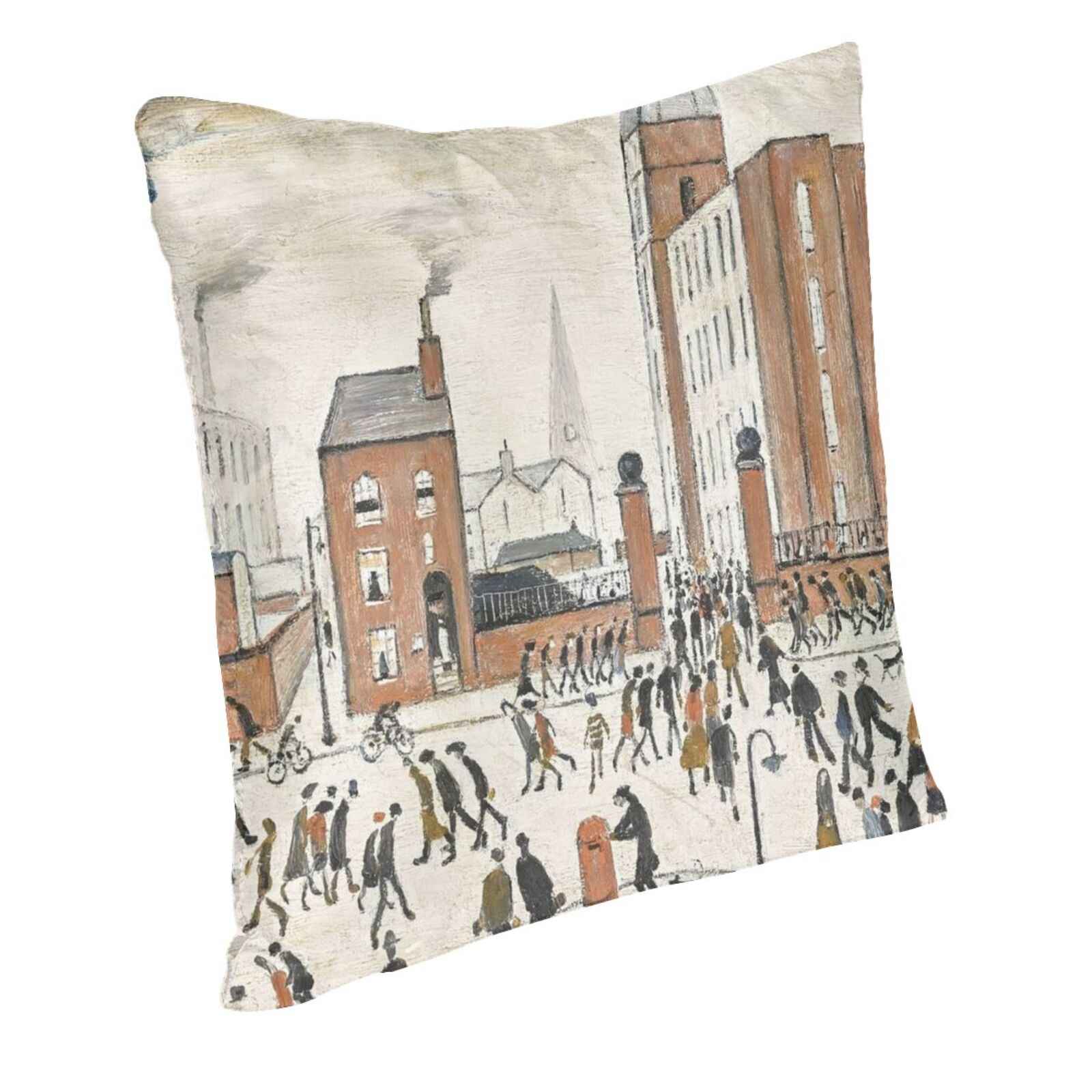 Art Print By L S Lowry Pillowcase Bedroom Home Decoration L S Lowry Paintings When Did L S Lowry Die L S Lowry Signature Market Peach skin 18*18(CM)-1Pcs