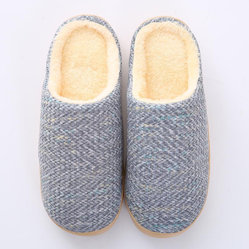 Cotton slippers warm and piled thickened anti-slip shoes winter fluffy shoes men and women thick soles