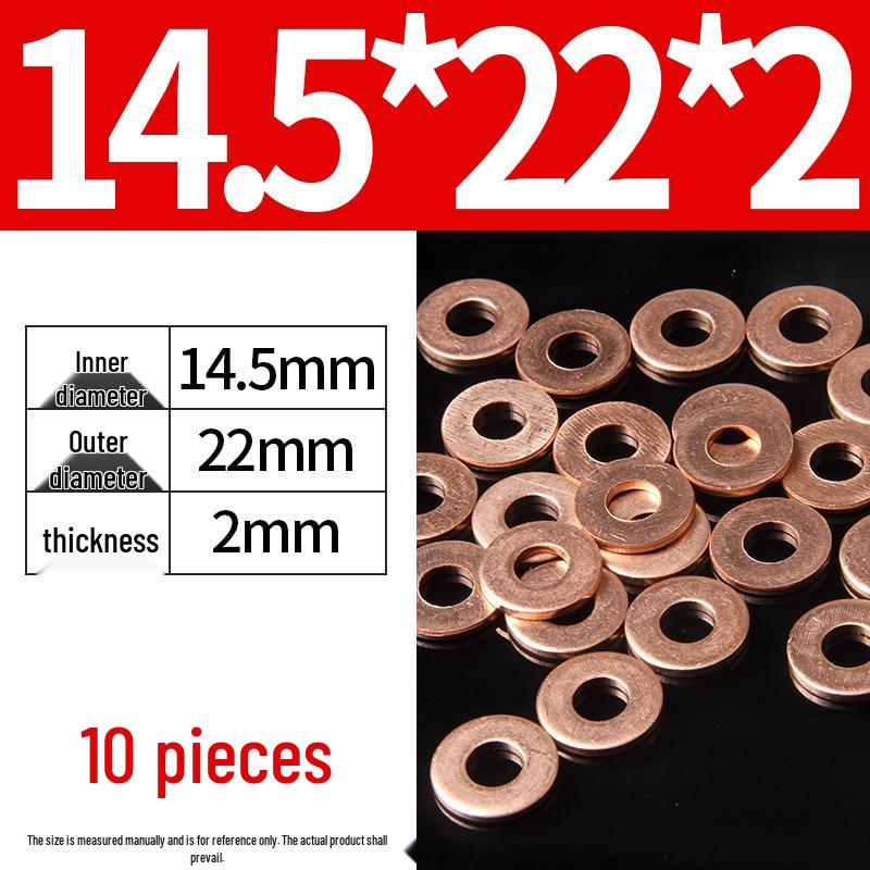 2mm Pure Red Copper Sealing Ring Marine Instrument Flat Washer