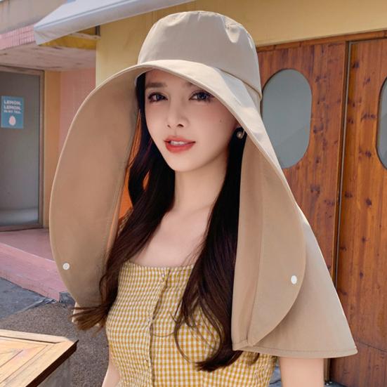Sun Protection Hat with Large Brim Solid Color Friendly to Skin Quick-Drying Moisture-Wicking Fabric Breathable Cooling Hoodie Hat
