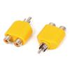 Lifepower Composite Splitter 3 Connector Splitter Hybrid Video and Audio to RCA Video Terminal Plugs, Colors, 3-Pack, RCA/Pin 2-Way Adapter, (Male)