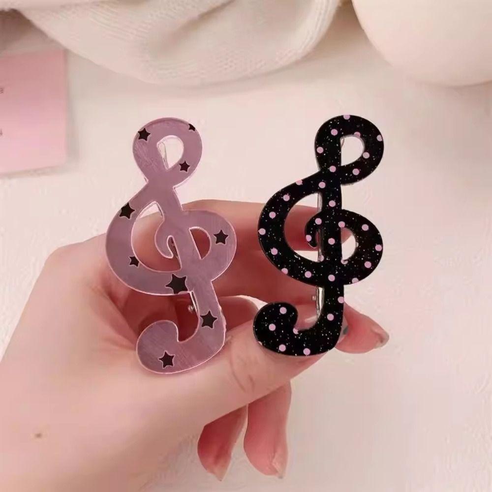 Polka Dot Stripe Music Note Musical Note Hair Clip Ins Korean Musical Note Hair Accessory Anti Slip Sweet Bangs Clip For Girls