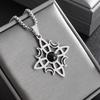 Witch Knot Natural Stone Moon Pendant Necklace Irish Celtic Knot Lucky Jewelry for Men Women Stainless Steel