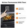 Termômetro Digital de Cozinha para Cozinhar Carne Alimentos Temperatura Para Forno Churrasqueira Grelha Função Timer com Sonda Medidor de Calor para Cozinhar