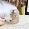 Crescent Shaped Wine Glass Striped Glass Cup Ins Style Cocktail Glass Soda Water Beverage Cups Iced Latte Mug Drinking Glasses