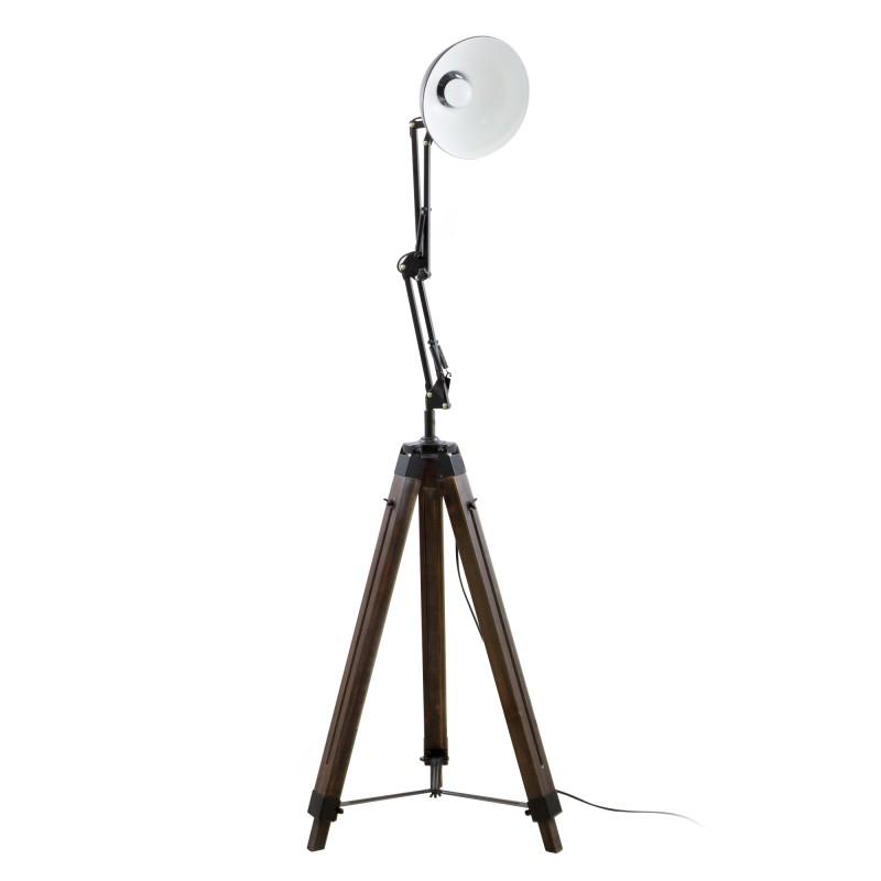 Gasoline - Office Vielli - Lampadaire Décoratif - Bois Et Métal - Pied 170 Cm - Abat-jour 20 Cm