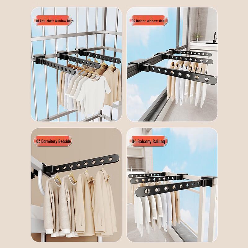 Muya Balcony Foldable No-Drill Clothes Drying Rack
