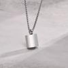 Men's Personalized Initial Necklace, Stainless Steel Capital Letter Alphabets A-Z Pendant, Square Geometric Monogram Collar