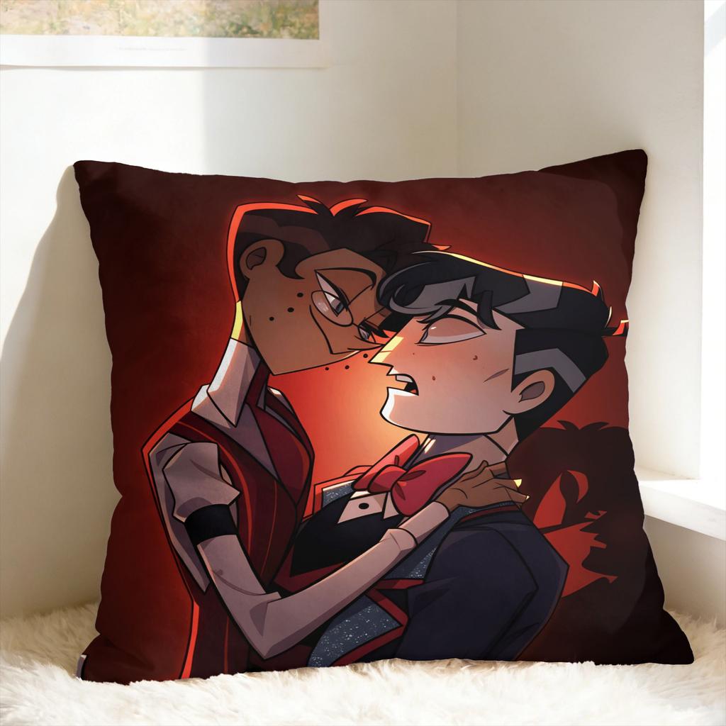 RRadiostatic Vox Alastor Pillow Case Square Pillow Cover For Living Room Sofa Kawaii Pillowcases