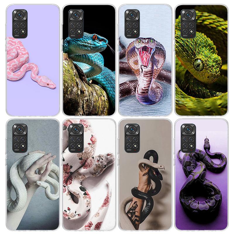 Animal Leather Snake Scales Phone Case For Xiaomi Redmi Note 10 11 12 13 14 15 Pro Plus 11S 12S 14S 11T 11E 10S Soft TPU Back Co
