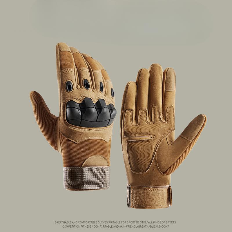 Tactical Gloves Men Long Finger Soft Shell Outdoor Protection Army Fan Anti Slip Sports Cycling Mountain Climbing Fighting Touch Screen Gloves Men