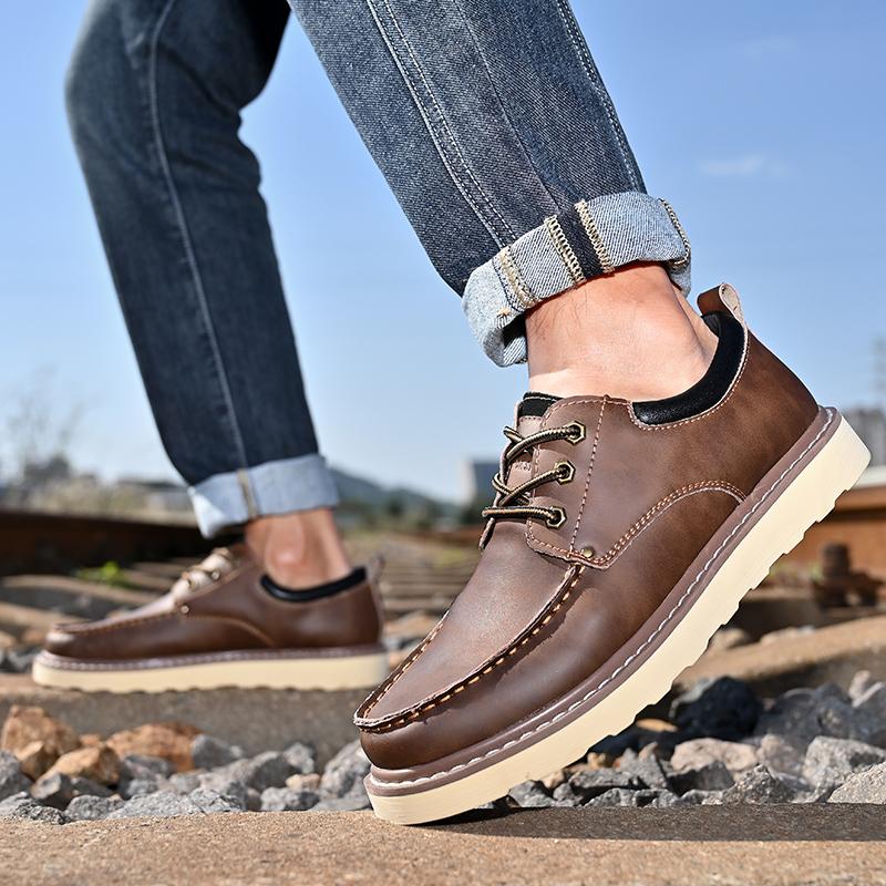 Fashion Four Seasons Derby Men's Shoes DRESS New Retro Design Styles Leisure Party Business Office Quality Adult Shoes Successful Person