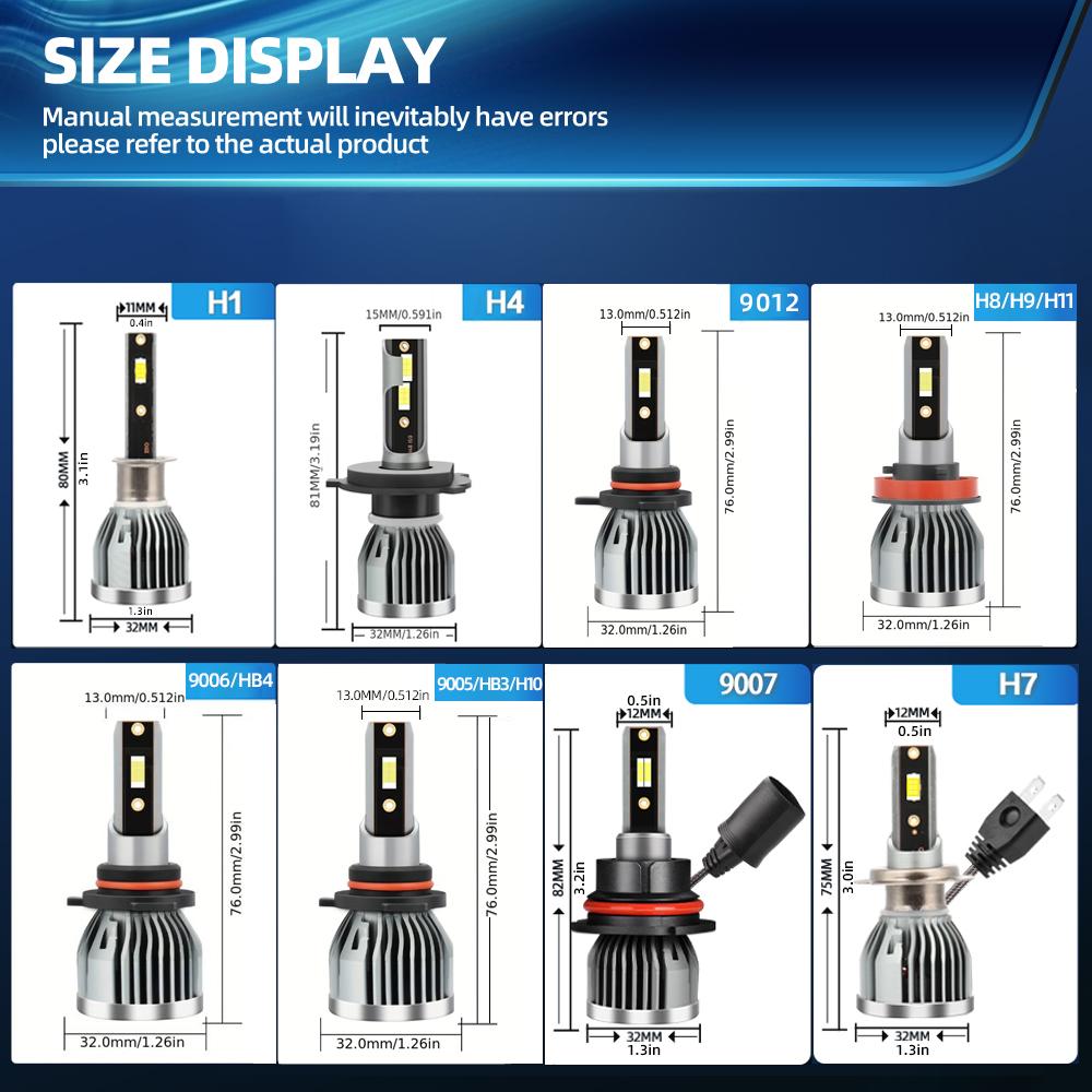H7 Cooling System 30000LM Car LED Headlight Bult in Driver High Quality 3570 CSP Chips LED Bulbs No Copper Tube