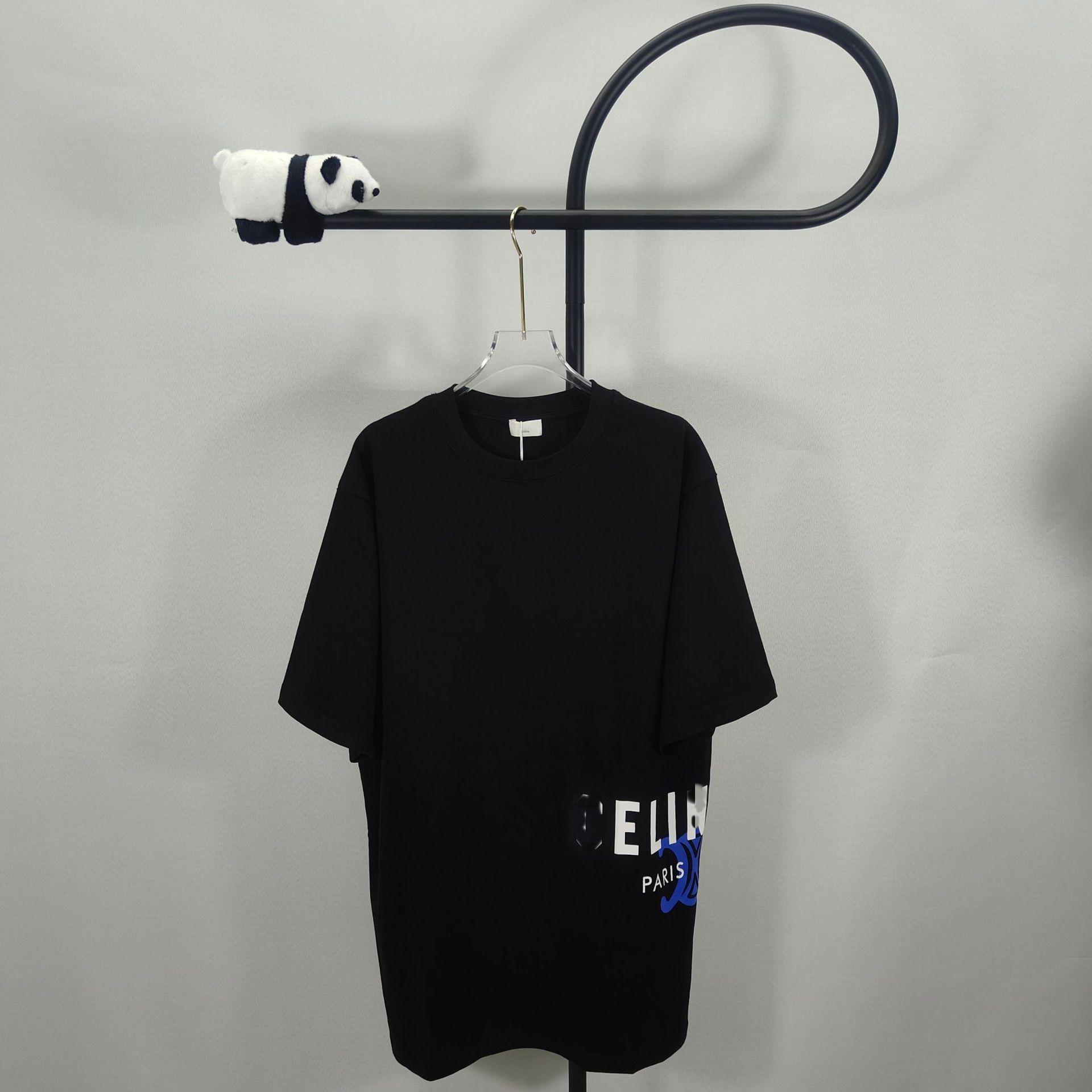 New Unisex Letter Print T-Shirt - Spring/Summer Casual Loose Short Sleeve Top L чёрный