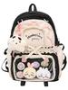 Women's Color Block College-Style Backpack with Ballet Ruffle Lace Design