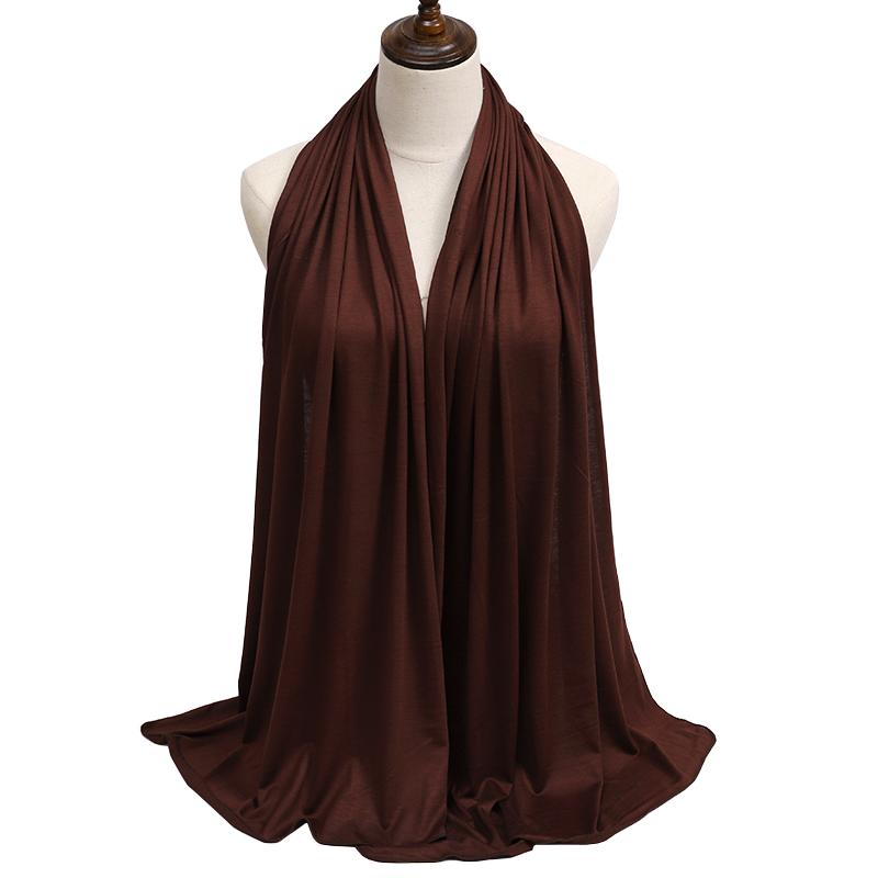 Módní modal Bavlněný dres Hidžáb šátek Dlouhý muslimský šátek Obyčejný měkký turban kravatové zábaly na hlavu pro ženy Afrika čelenka 170x60cm