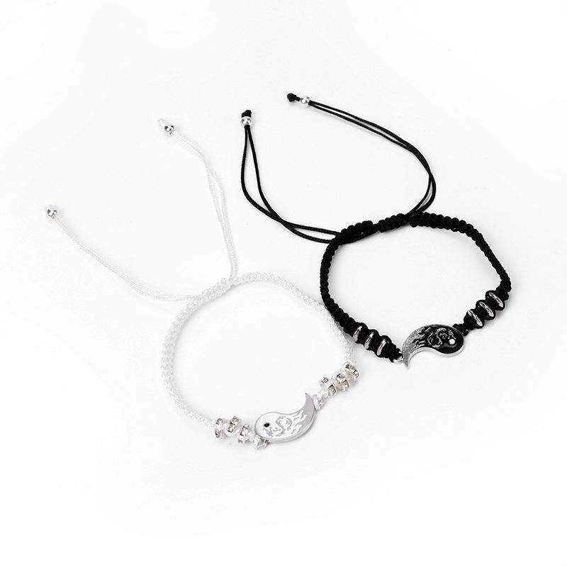 Fashion Dragon Figure Yin Yang Bracelet Couple Adjustable Bracelets Boyfriend Girlfriend Valentine's Day Friendship Jewelry