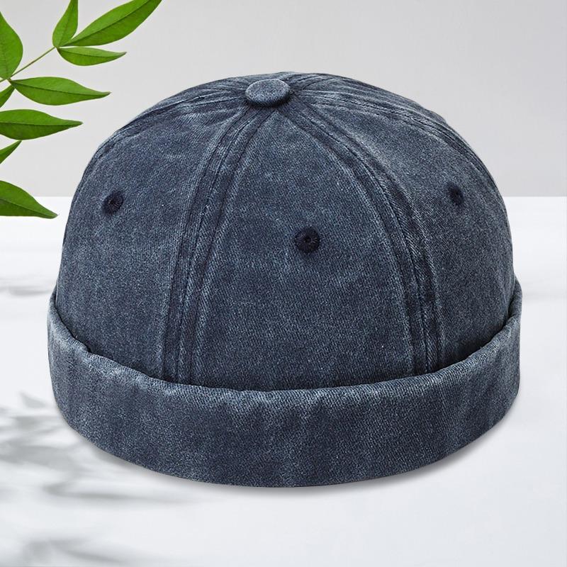 Washed denim melon fur hat embroidery street light board landlord hat personality fashion retro outdoor tide