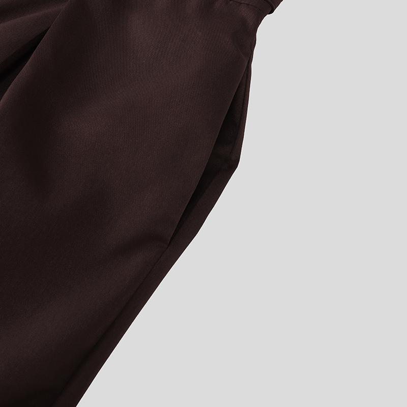 INCERUN Men Bandage Zip-up Waist Long Wide Leg Pants Casual Pockets Trousers