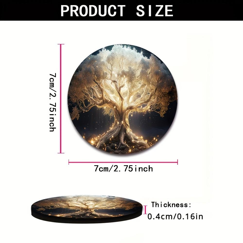 2PCS Oil Painting, Floral Printing Car Cup Pad, Insulation Pad, Used for Car Decoration