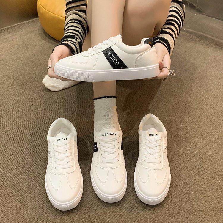 

Повседневные универсальные простые белые туфли на толстой подошве для женщин 2024 года, новые весенне-летние туфли в стиле ретро, легкие спортивные туфли 40 чёрный