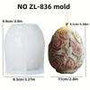 Egg Rabbit Flower Candle Silicone Mold Flower Rabbit Embossed Egg Candle Molds Easter Egg Plaster Resin Mould Rose Rabbit Eggs