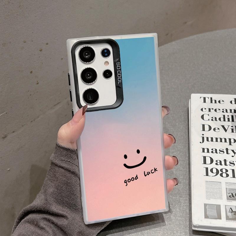 Smile Patterned Anti-drop Phone Case For Samsung S24 S23 A55 A35 Xiaomi Redmi 13C Poco C65 iPhone Huawei Honor 90 Shockproof Protective Bumper Cover