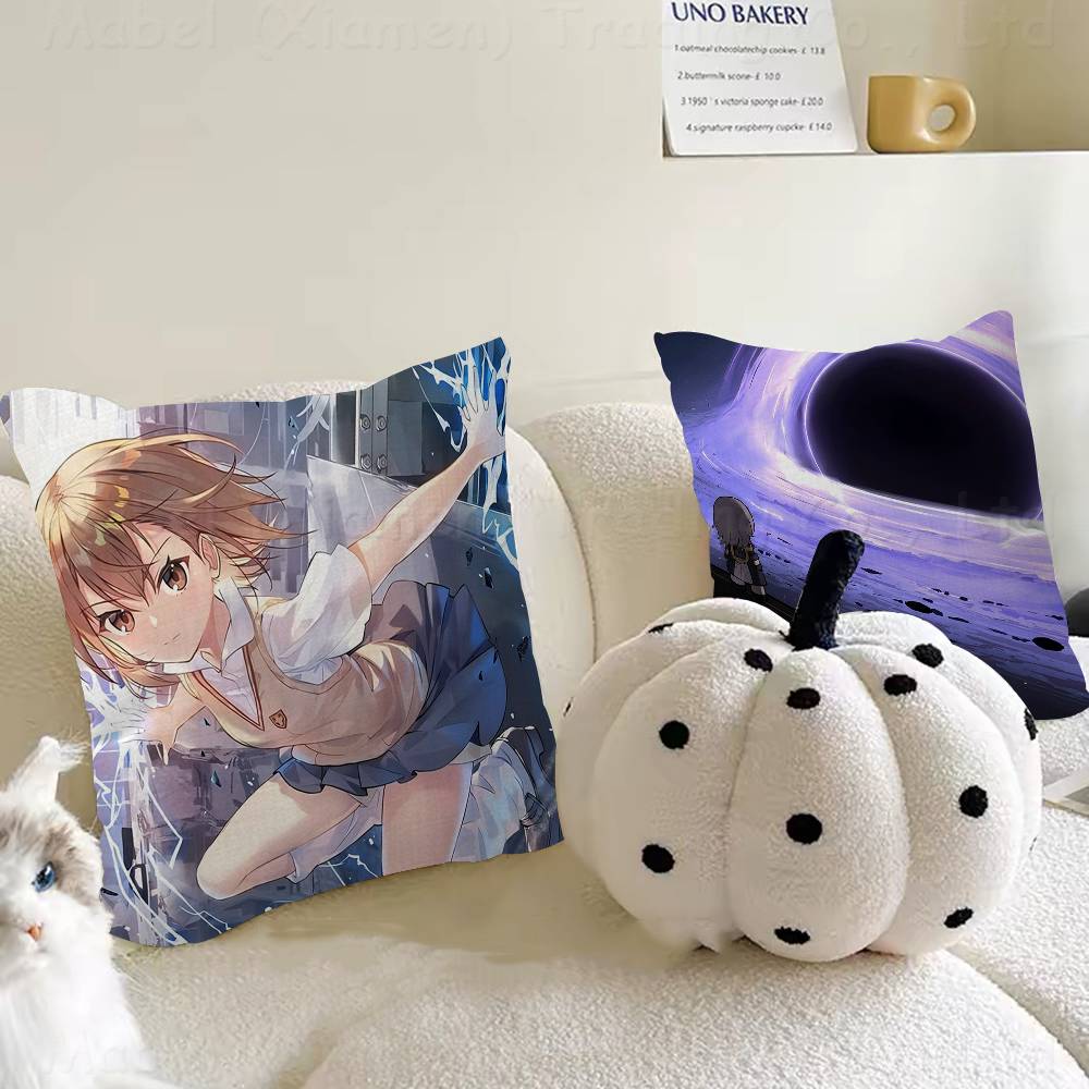 A Certain Scientific Railgun Cushion Cover Car Throw Pillow Case For Sofa Car Christmas Gift