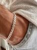 Silver Men' Bracelet 4.5mm 925 SILVER ITALIAN Cuirass + FREE