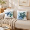 Sea Animal Turtle Coral Pillow Case Double-Sided Plush Sofa Cushion Covers Organic Breathable Invisible Zipper