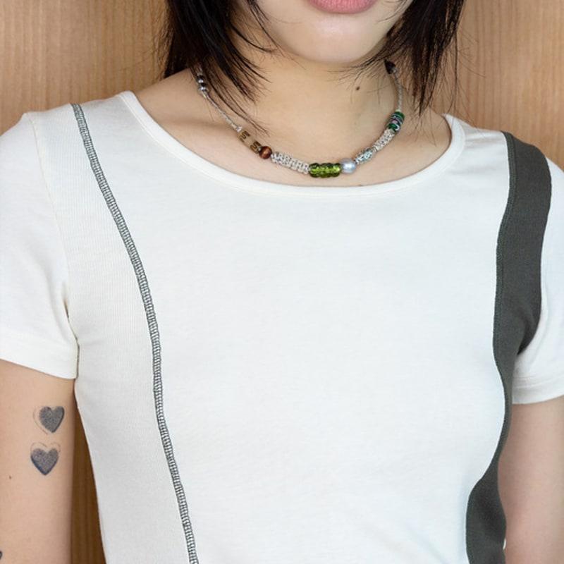 safari sula explore Sporty Beads Necklace in Beige