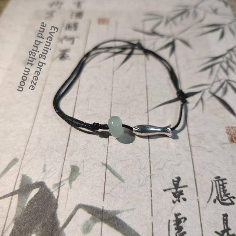 Chinese Hand Woven Lucky Bracelet Small Fish Year After Year Surplus 1 PCS Durable for Holiday Gifting All Age Daily Wear