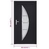 VidaXL Porte d'entrée anthracite 88x200 cm PVC 3187873