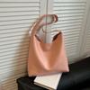 Elegante Weiche PU-Tragetasche Spritzwassergeschützt Französische Achseltasche Einfarbige Handtasche Einkaufen