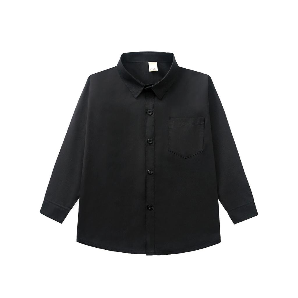 Camicia da divisa scolastica nera da ragazzo con alta solidità del colore