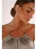 Elegant 2026 European and American Women's Open-Back Halter Beach Dress