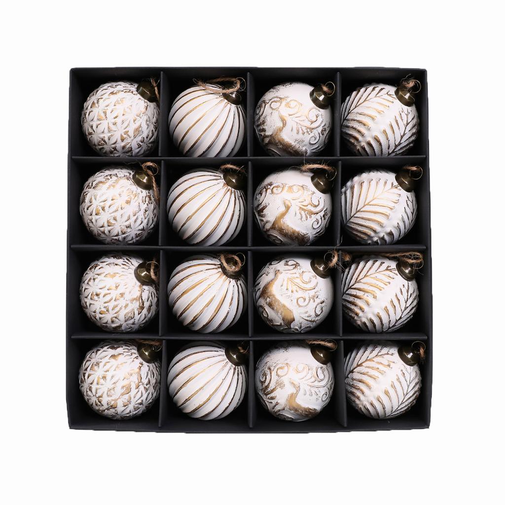 16 Kerstballen Ornamenten Set Gegalvaniseerd Plastic Glanzende Hangende Decoraties voor Kerstboom