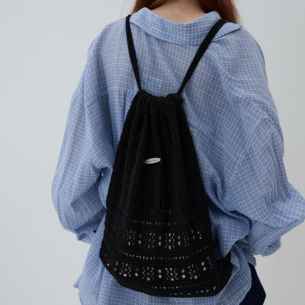 Merchen Crochet String Backpack_2Color
