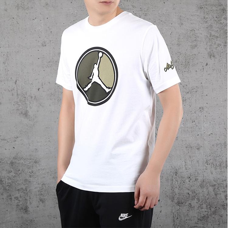 Jordan Air Logo Print Short Sleeve T-Shirt Men Tops White CD5627-101