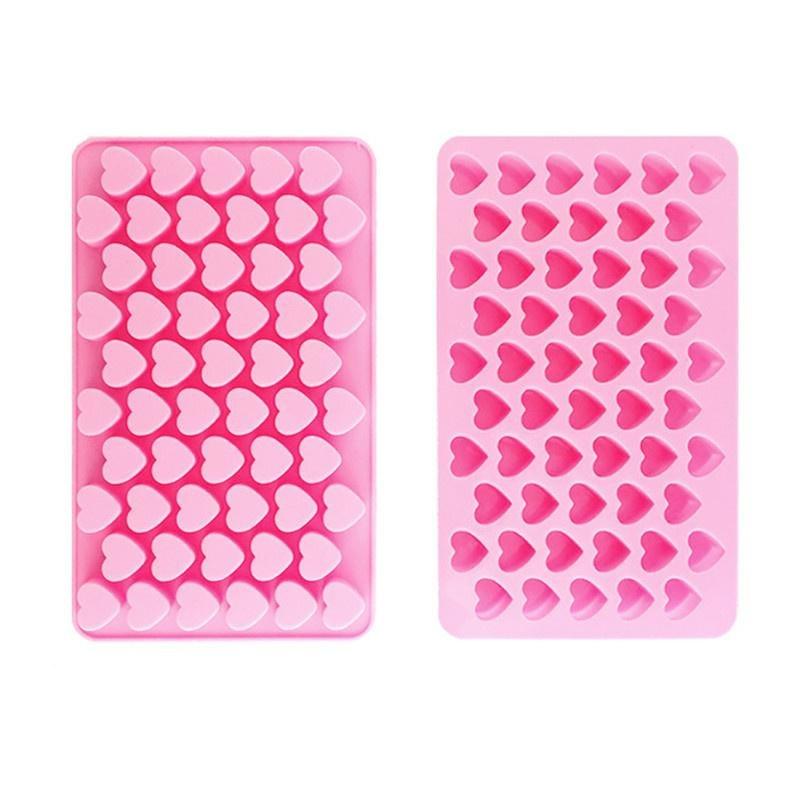 1 Pezzo Strumenti da Forno 55 Fori 1.5 Mini Cuore Stampo per Torta in Silicone Cioccolato Fondant Gelatina Biscotto Muffin