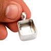Handmade 925 Sterling Silver Pendant Bezel Setting, Rectangle Pendant Blank Mounting, Jewelry Making Supply