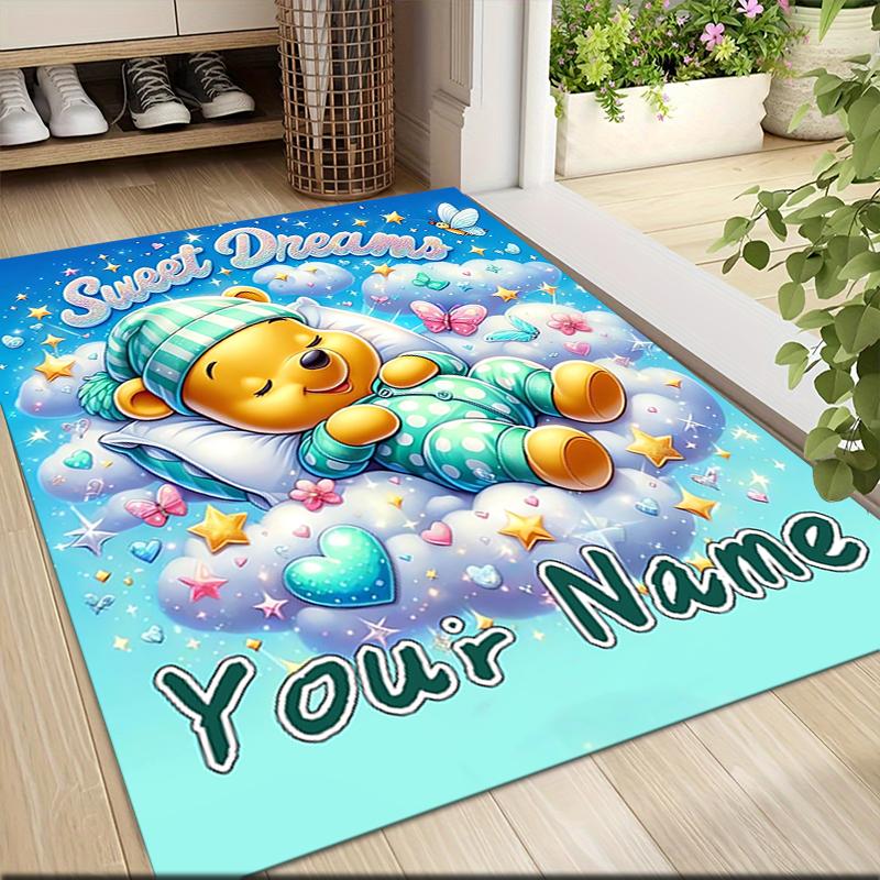 Custom Name "Space Adventure Winnie" Carpet Rug Customizable Soft Washable Anti-Slip Home Living Room Sofa Mats Personalized Rug. 0909392
