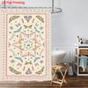 1Pc Colorful Insect Printed Waterproof Shower Curtain Partition Privacy Hanging Curtain, With 12 Hooks, Easy To Install