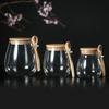 Large Capacity Transparent Glass Storage Jar with Spoon Airtight Container for Snacks Grains Tea Beans Pantry Organizer