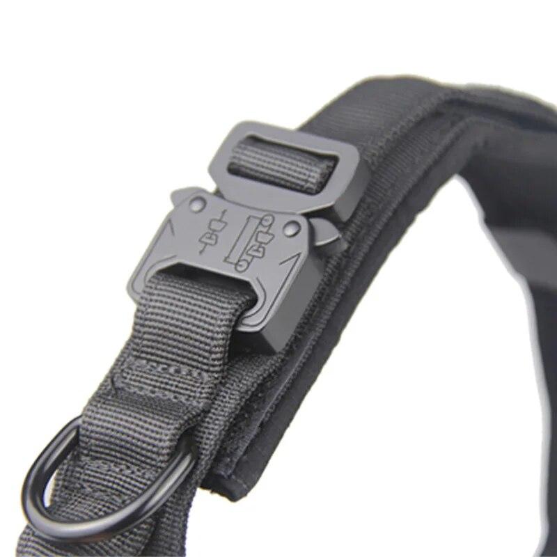 Military Tactical Dog Collar Durable Adjustable Nylon Collar with Control Handle for Medium Large Dogs Walking Pet Supplies