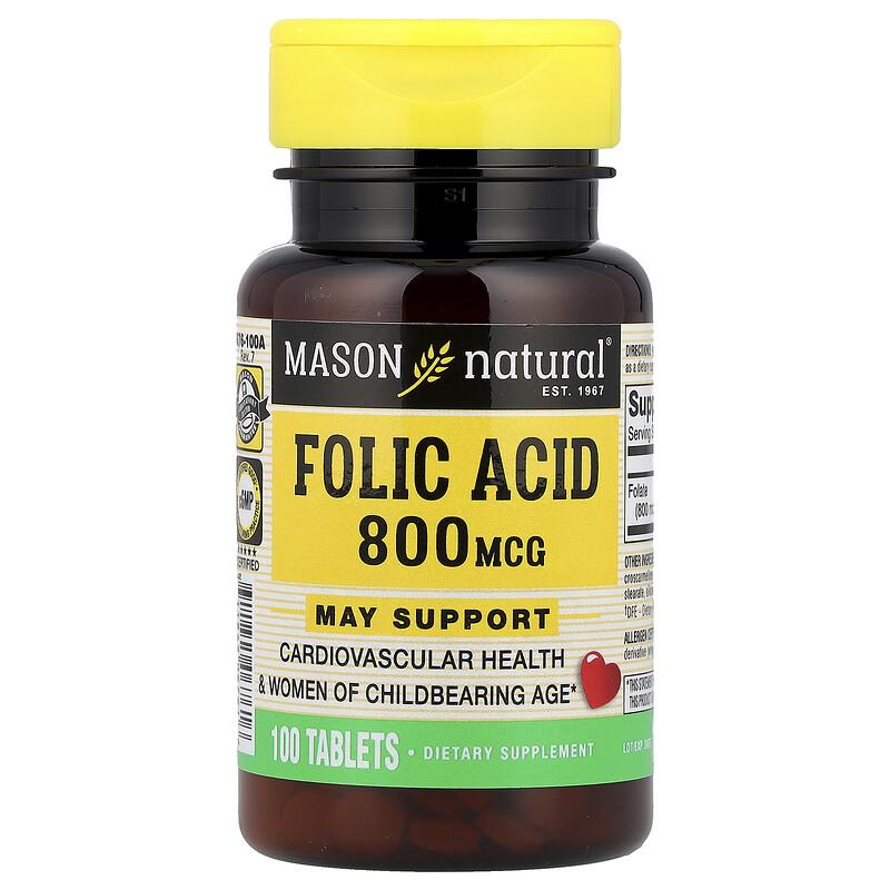 Folic Acid, 800 Mcg, 100 Tablets