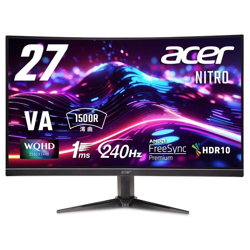 

Acer Nitro Curved Gaming Monitor 27 WQHD VA Non-Glossy ED271UX3bmiipx чорний
