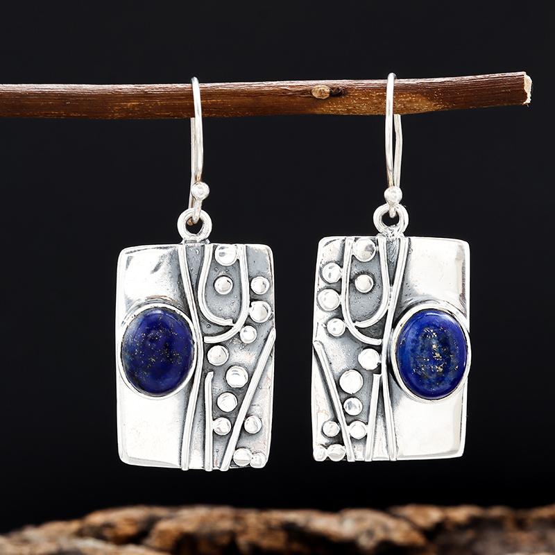 Square Purple Gemstone Hypoallergenic Earrings Trendy Jewelry Gift for Women