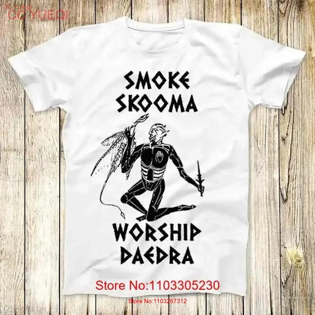 Smoke Skooma Worship Daedra Gamer T Shirt Meme Top 4746 Vintage Stretched Fashion Soft Streetwear Stylish Graphic